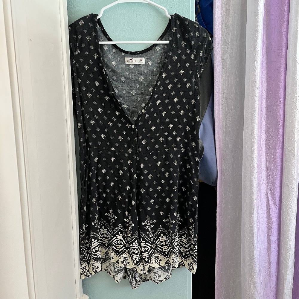 Hollister Black and White Romper